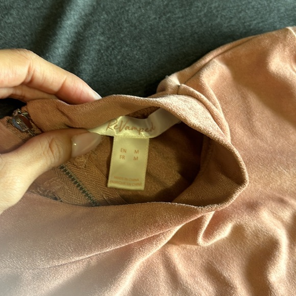 PASTEL PINK SUEDE MINI DRESS - Picture 3 of 4